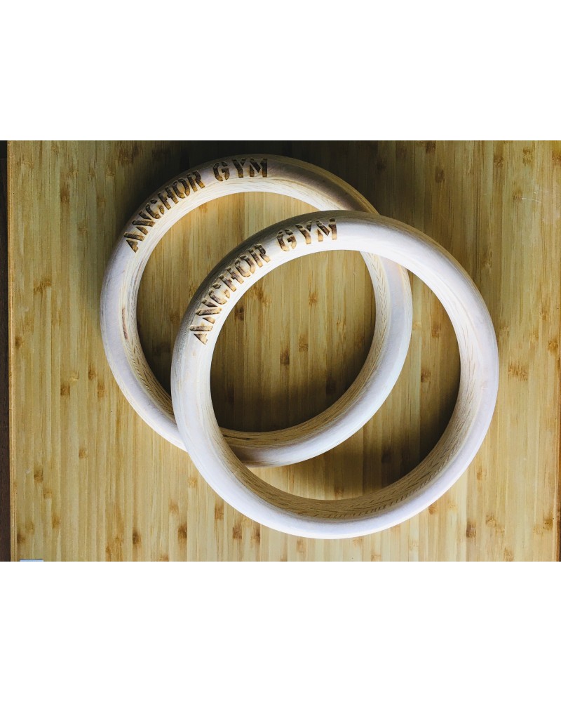 Anneaux de gymnastique en bois renforcés